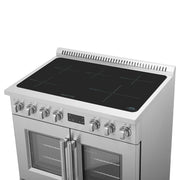 Forno Torino 36-Inch Induction Range with French Door Oven, 5.36 cu. ft., True Convection, Air Fry, Air Sous Vide, Stainless Steel, 240V (FFSIN0950-36)