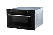 FORNO Capoliveri 24-Inch Built-In Microwave Drawer, 1.2 cu. ft., Black with Stainless Steel Handle (FMWDR3000-24BLK)