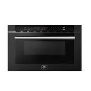 FORNO Capoliveri 24-Inch Built-In Microwave Drawer, 1.2 cu. ft., Black with Stainless Steel Handle (FMWDR3000-24BLK)