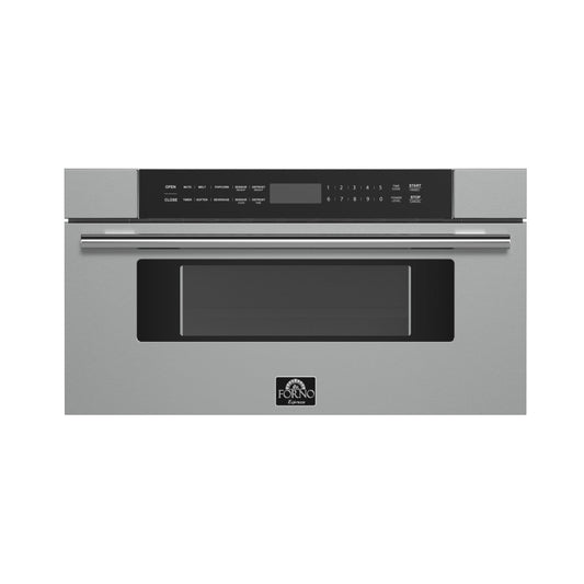 FORNO Capoliveri 30 in. Built-In Microwave Drawer, 1.2 cu. ft., Stainless Steel (Model FMWDR3000-30)