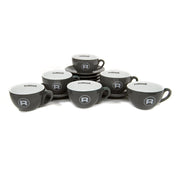 Rocket Espresso 6 Piece Cappuccino Cup and Saucer Set - Grey