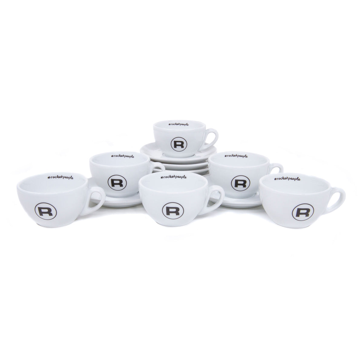 Rocket Espresso 6 Piece Cappuccino Cup and Saucer Set - White