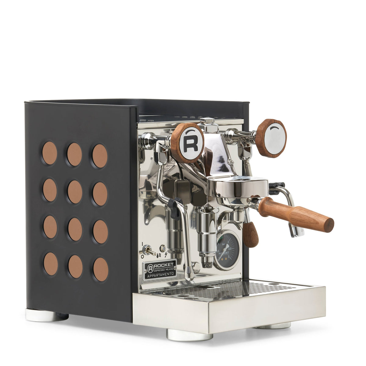 Rocket Espresso Appartamento TCA Espresso Machine - Black with Black Stripe