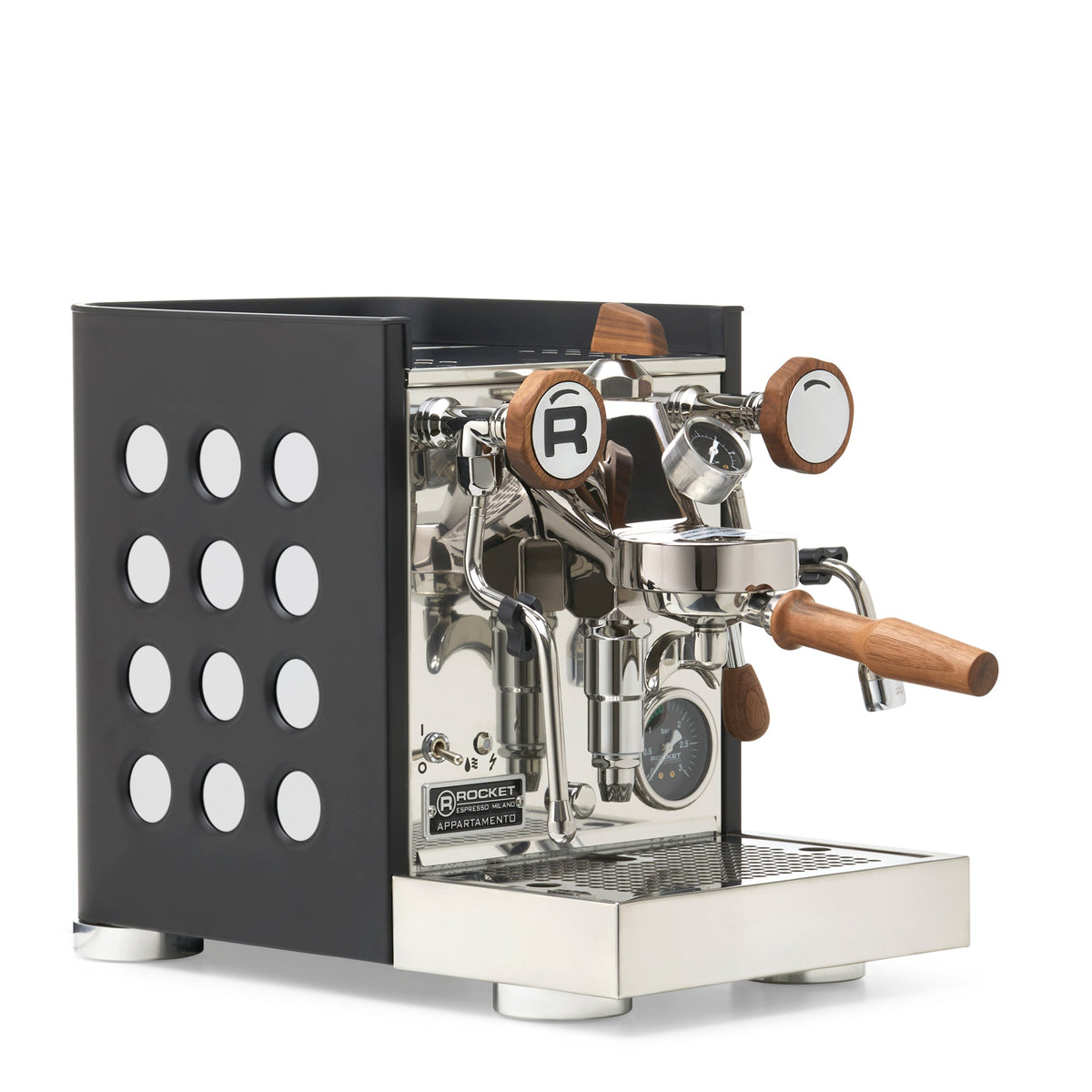 Rocket Espresso Appartamento TCA Espresso Machine - Black with Black Stripe
