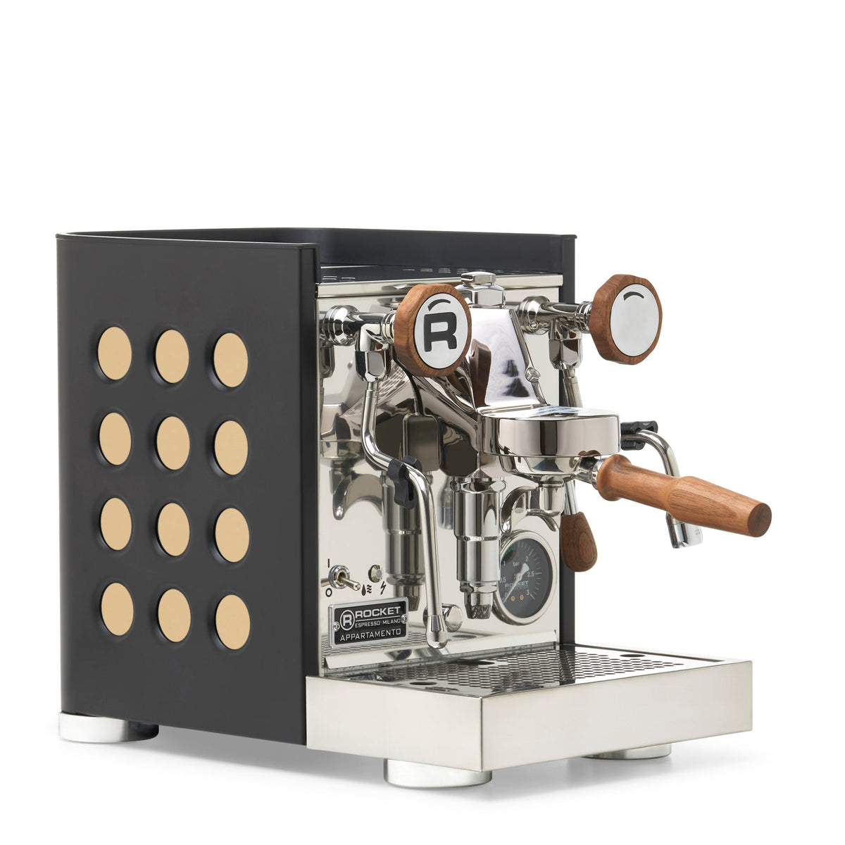 Rocket Espresso Appartamento TCA Espresso Machine - Black with Black Stripe