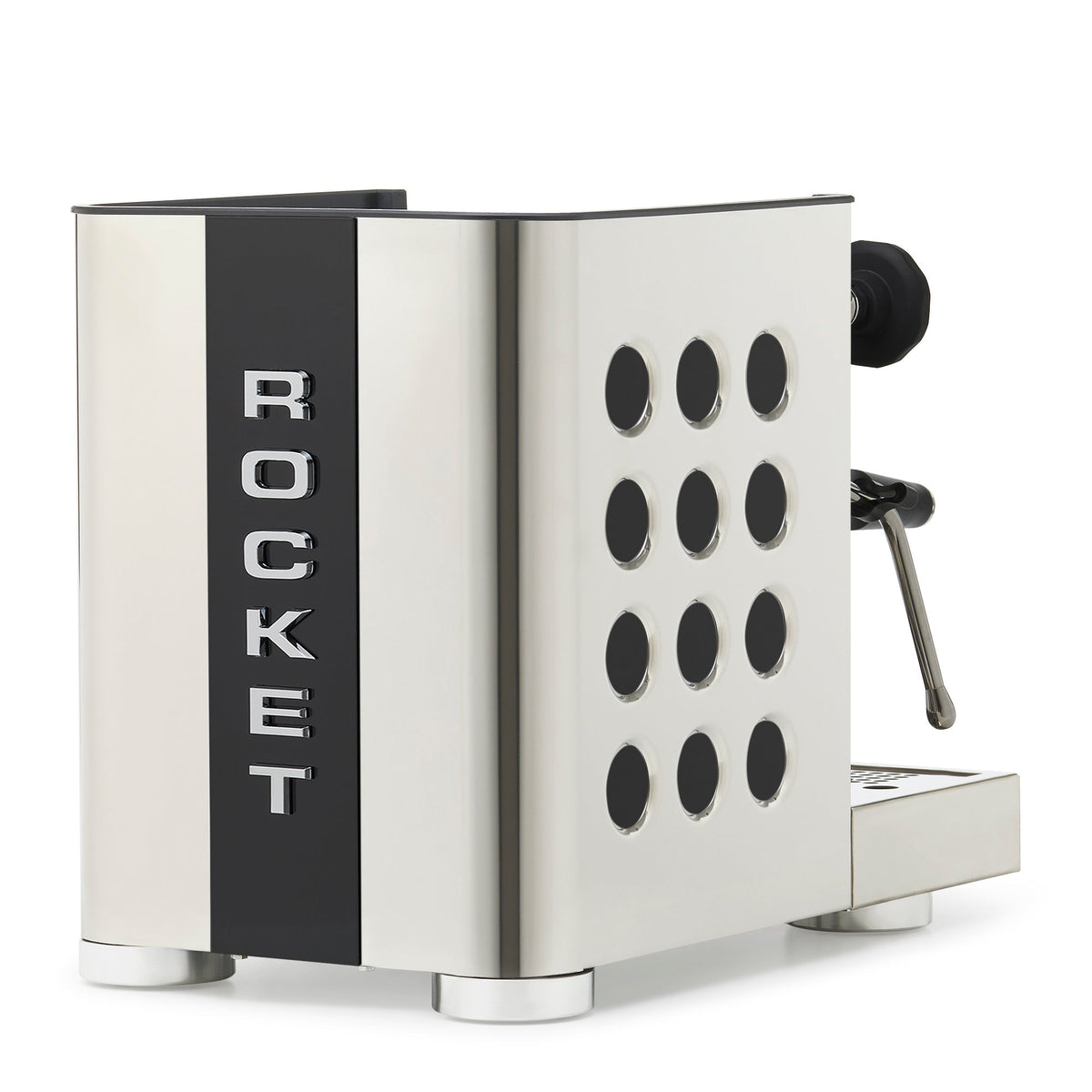 Rocket Espresso Appartamento TCA Espresso Machine - Stainless Steel with Black Stripe