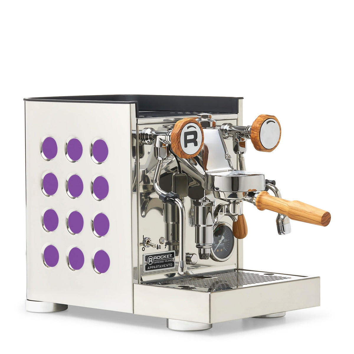 Rocket Espresso Appartamento TCA Espresso Machine - Stainless Steel with Black Stripe