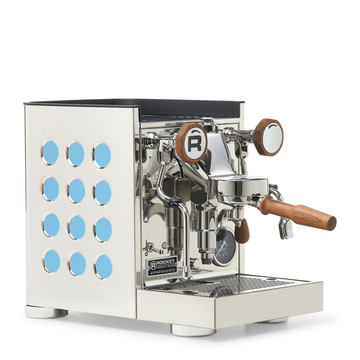 Rocket Espresso Appartamento TCA Espresso Machine - Stainless Steel with Black Stripe
