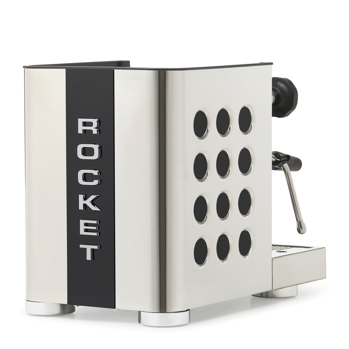 Rocket Espresso Appartamento TCA Espresso Machine - Stainless Steel with Black Stripe