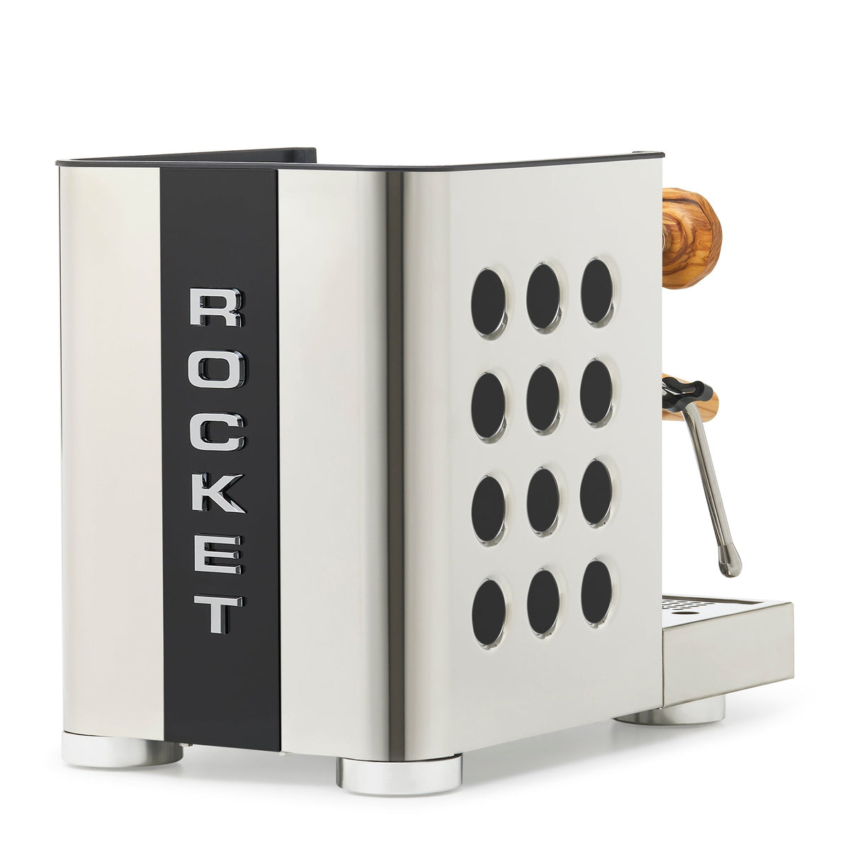 Rocket Espresso Appartamento TCA Espresso Machine - Stainless Steel with Black Stripe