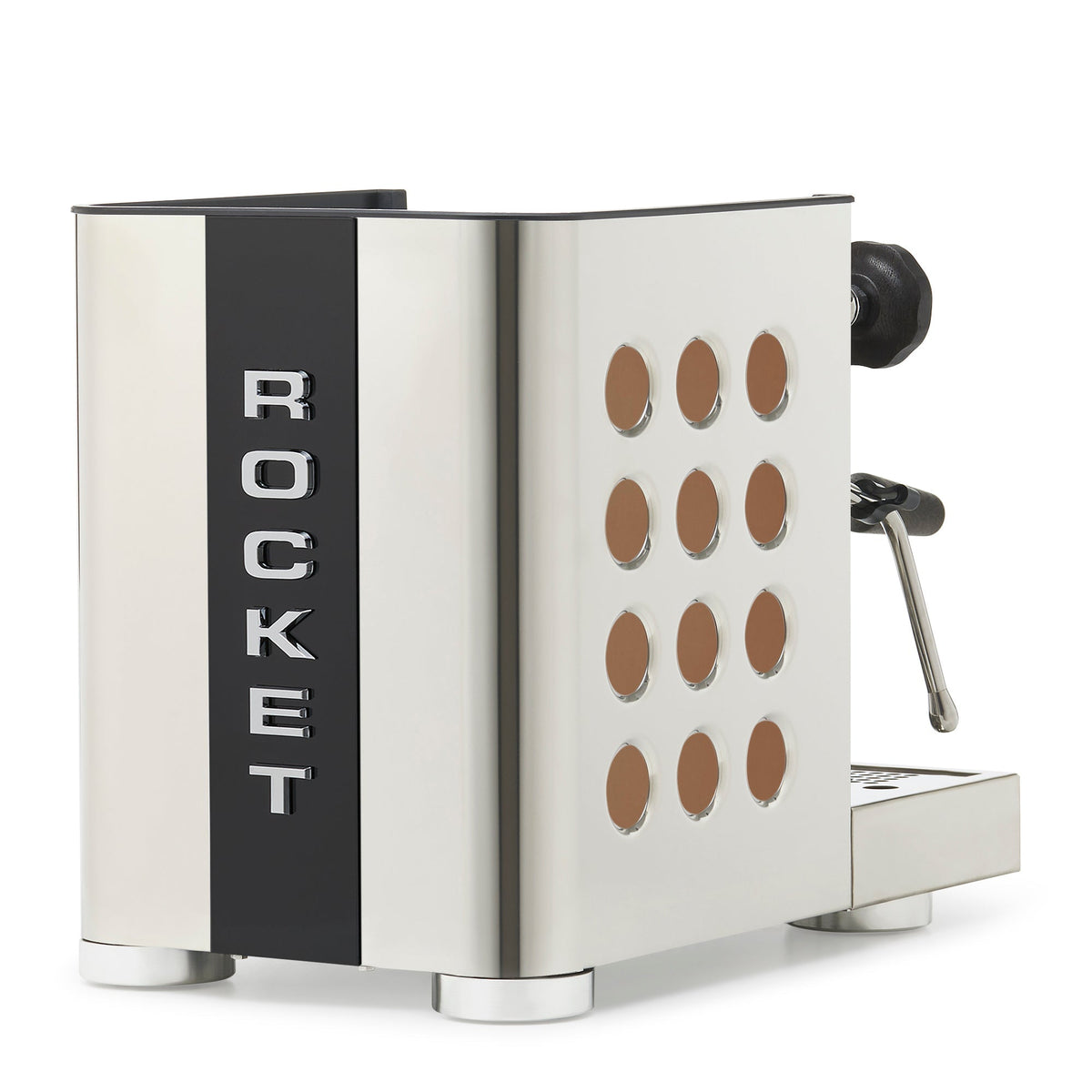 Rocket Espresso Appartamento TCA Espresso Machine - Stainless Steel with Black Stripe