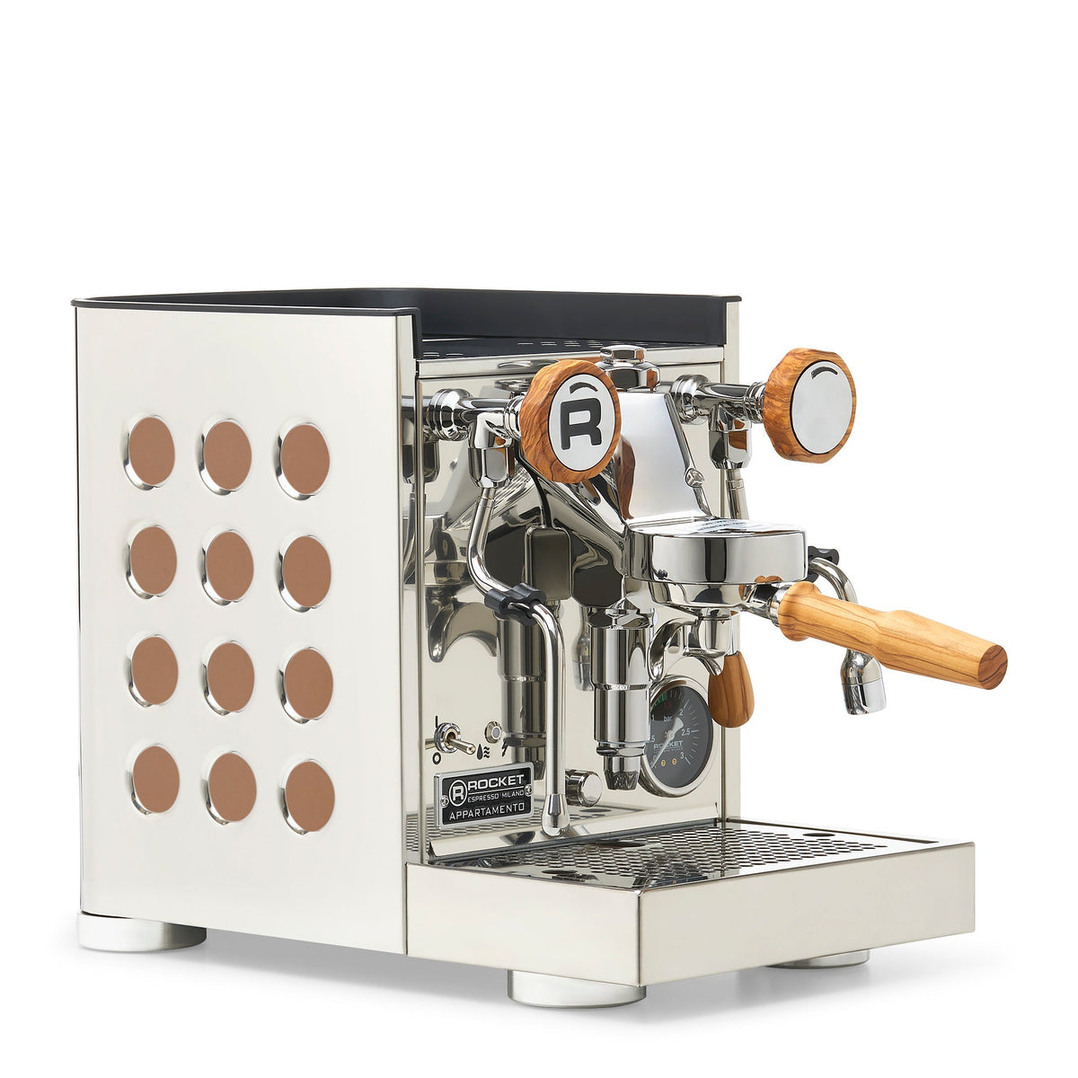 Rocket Espresso Appartamento TCA Espresso Machine - Stainless Steel with Black Stripe