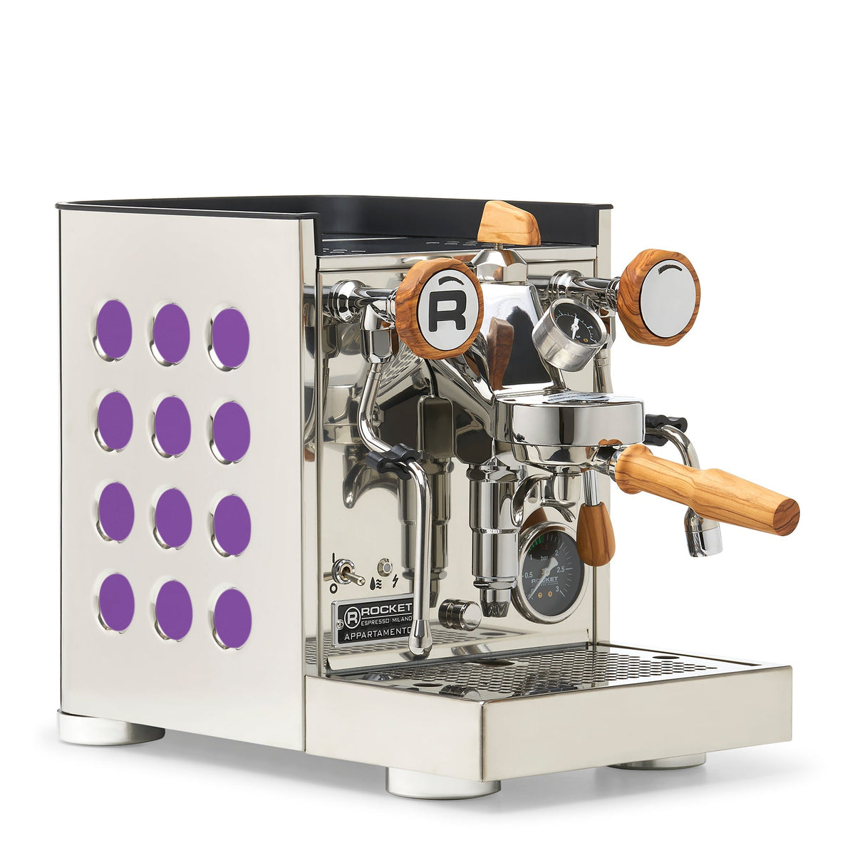 Rocket Espresso Appartamento TCA Espresso Machine - Stainless Steel with Black Stripe