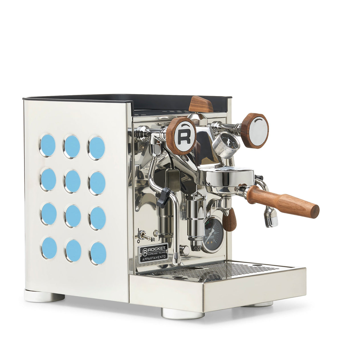 Rocket Espresso Appartamento TCA Espresso Machine - Stainless Steel with Black Stripe
