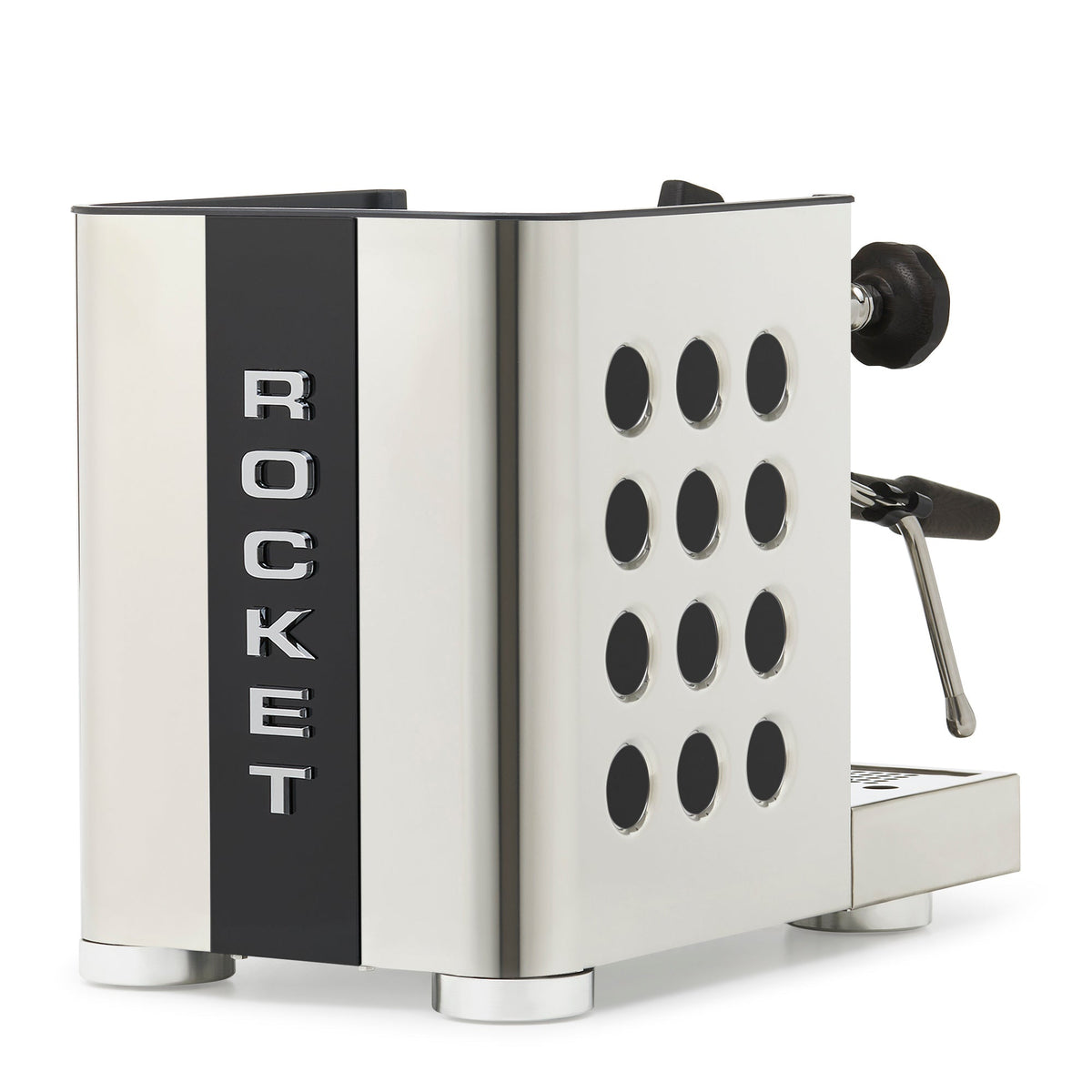 Rocket Espresso Appartamento TCA Espresso Machine - Stainless Steel with Black Stripe