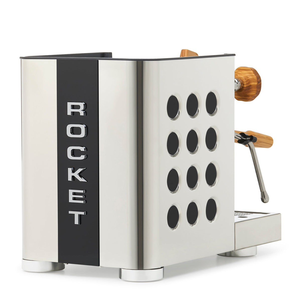 Rocket Espresso Appartamento TCA Espresso Machine - Stainless Steel with Black Stripe