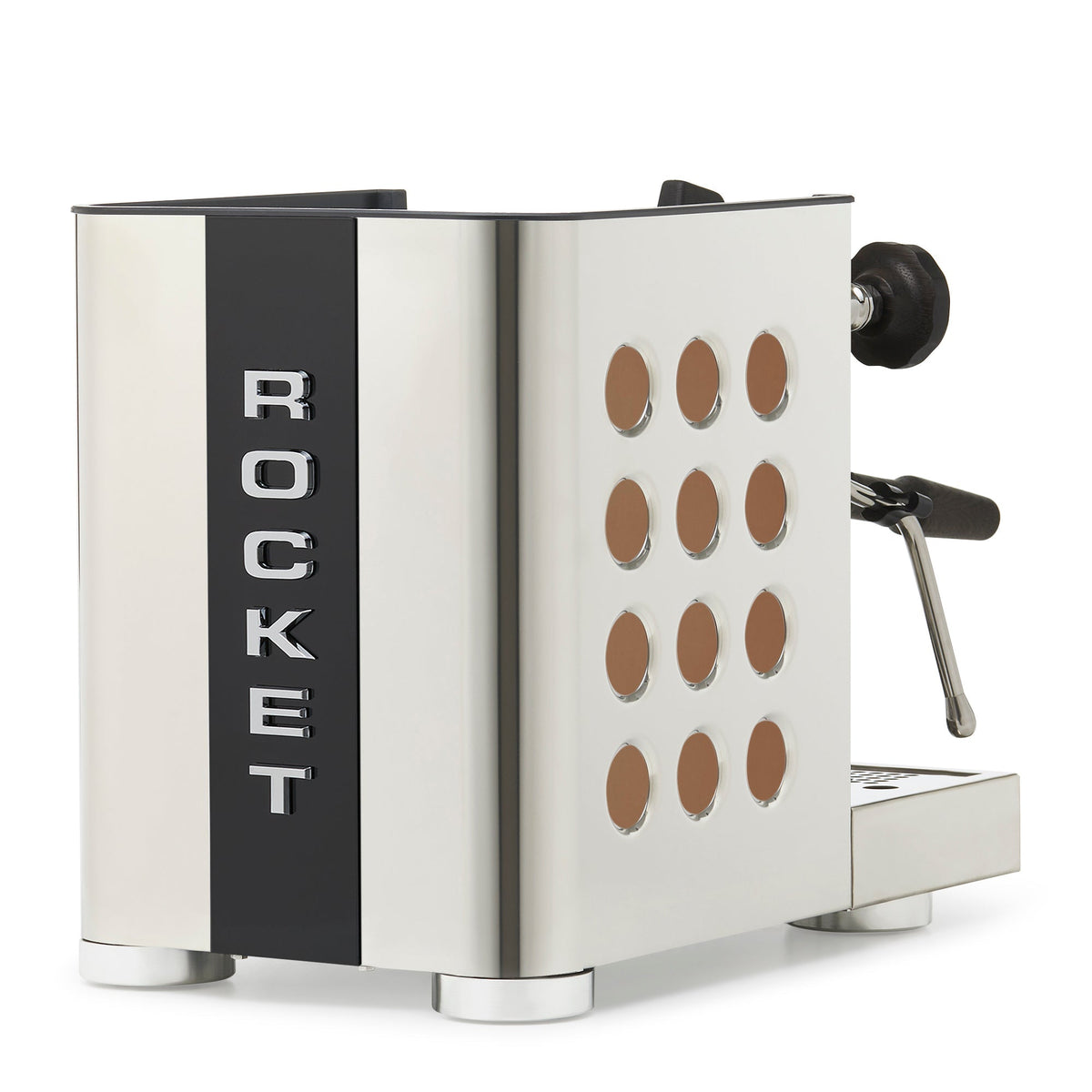 Rocket Espresso Appartamento TCA Espresso Machine - Stainless Steel with Black Stripe