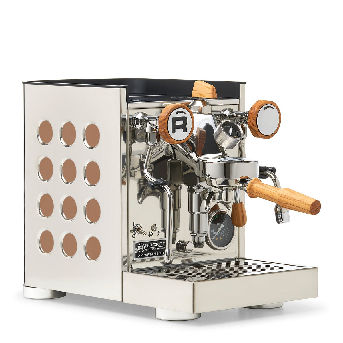 Rocket Espresso Appartamento TCA Espresso Machine - Stainless Steel with Black Stripe