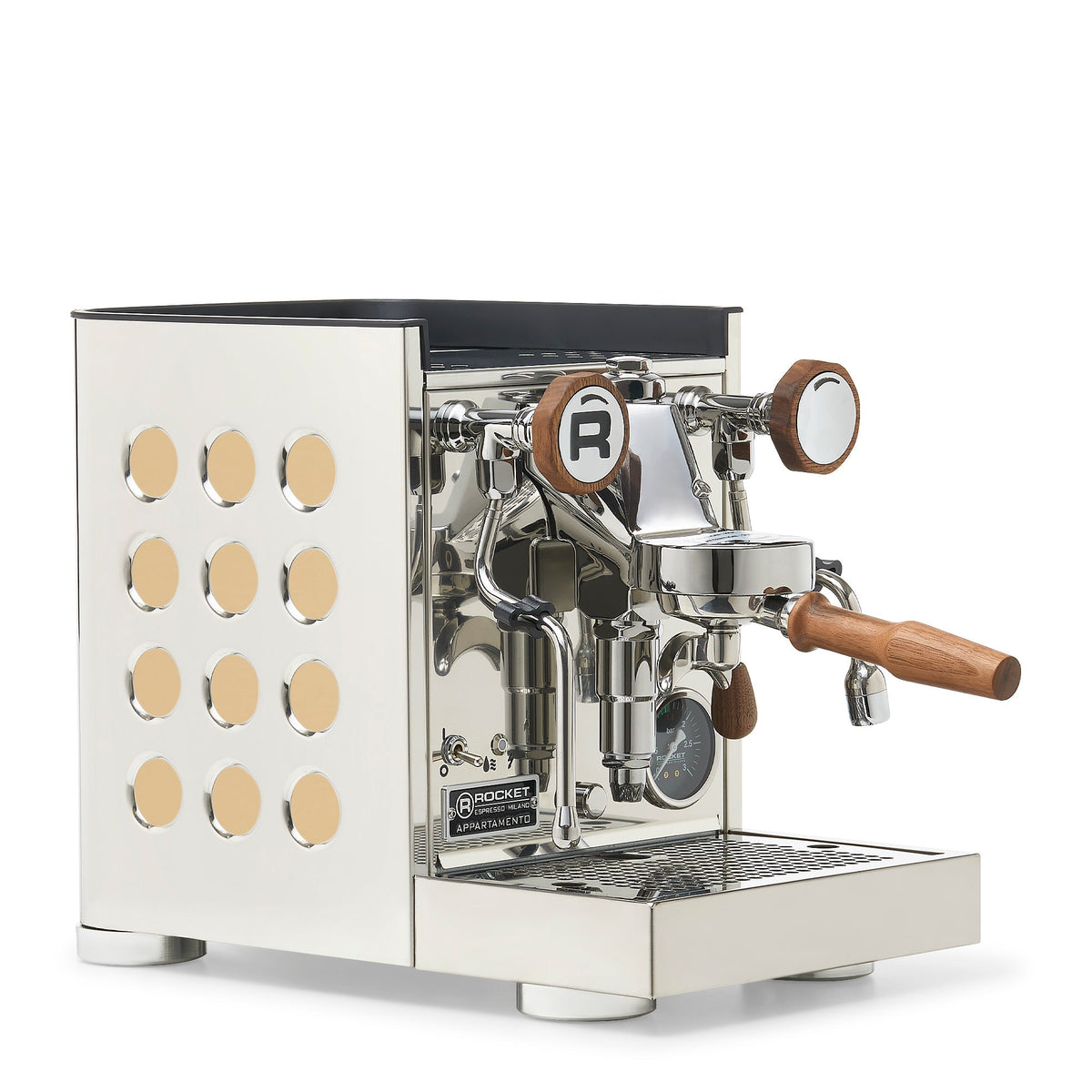 Rocket Espresso Appartamento TCA Espresso Machine - Stainless Steel with Black Stripe