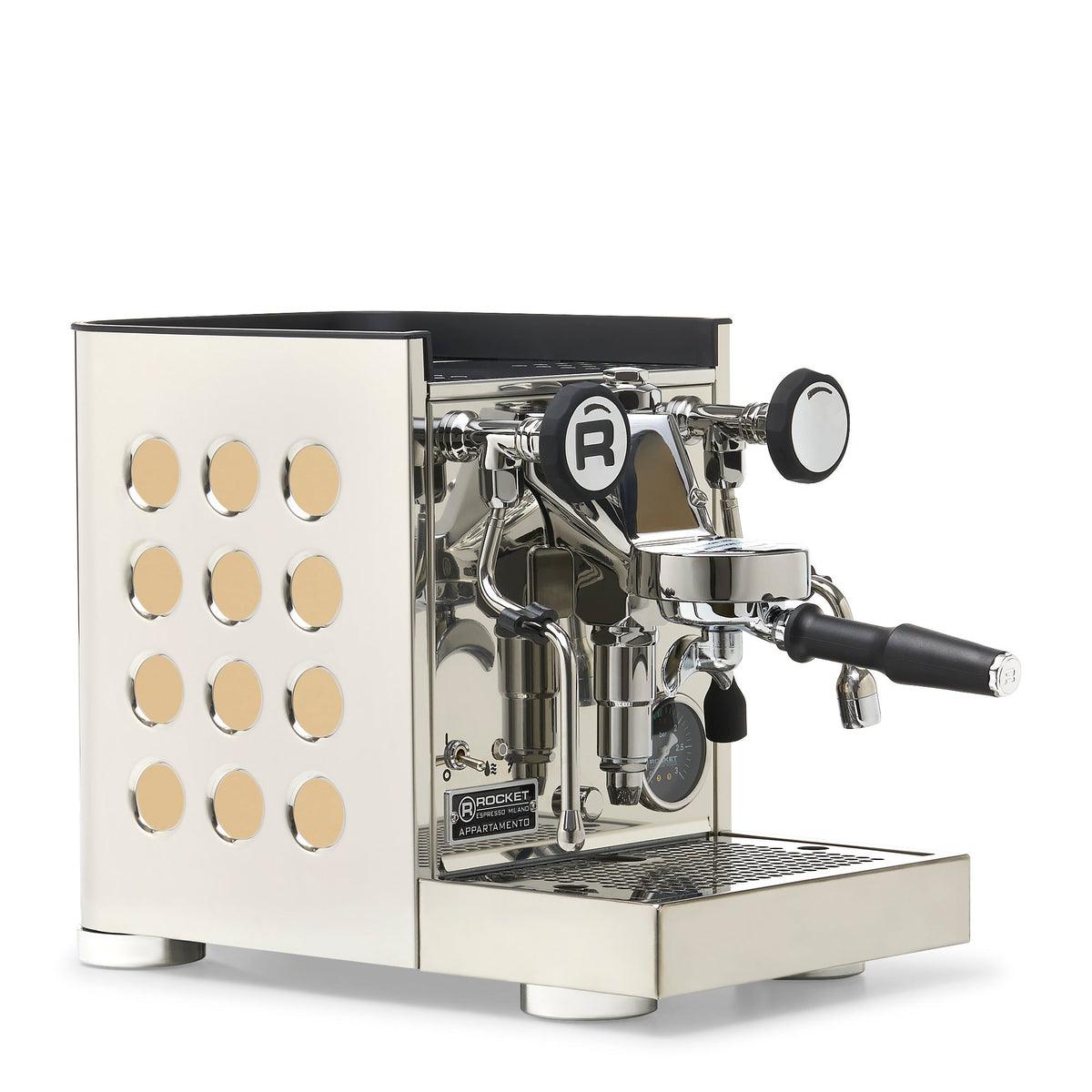 Rocket Espresso Appartamento TCA Espresso Machine - Stainless Steel with Black Stripe