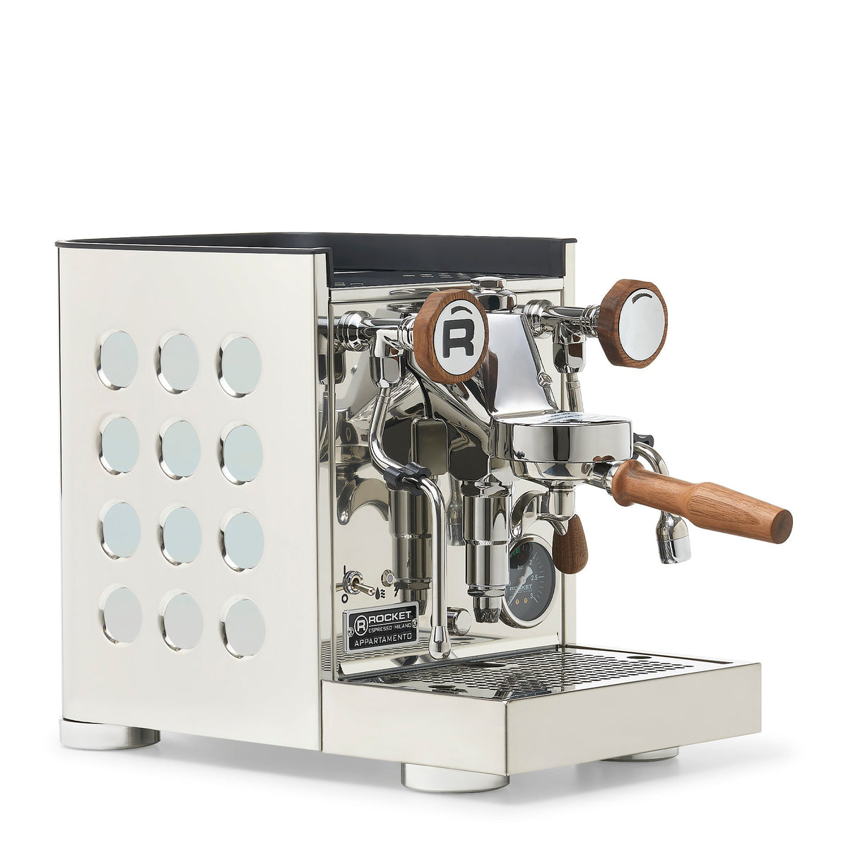 Rocket Espresso Appartamento TCA Espresso Machine - Stainless Steel with Black Stripe