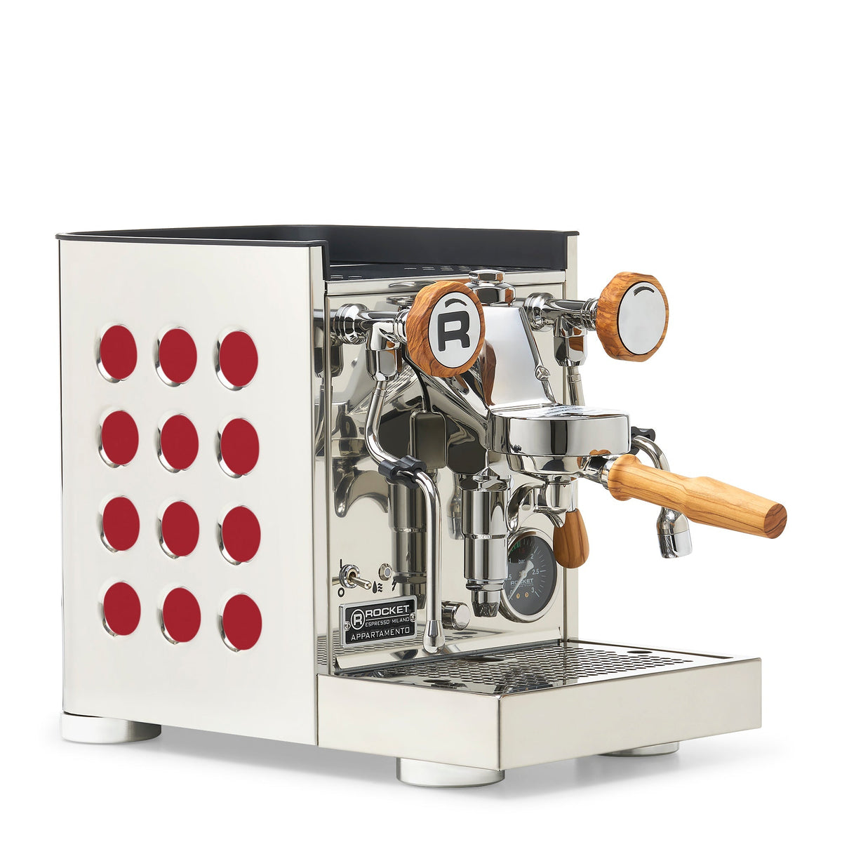 Rocket Espresso Appartamento TCA Espresso Machine - Stainless Steel with Black Stripe
