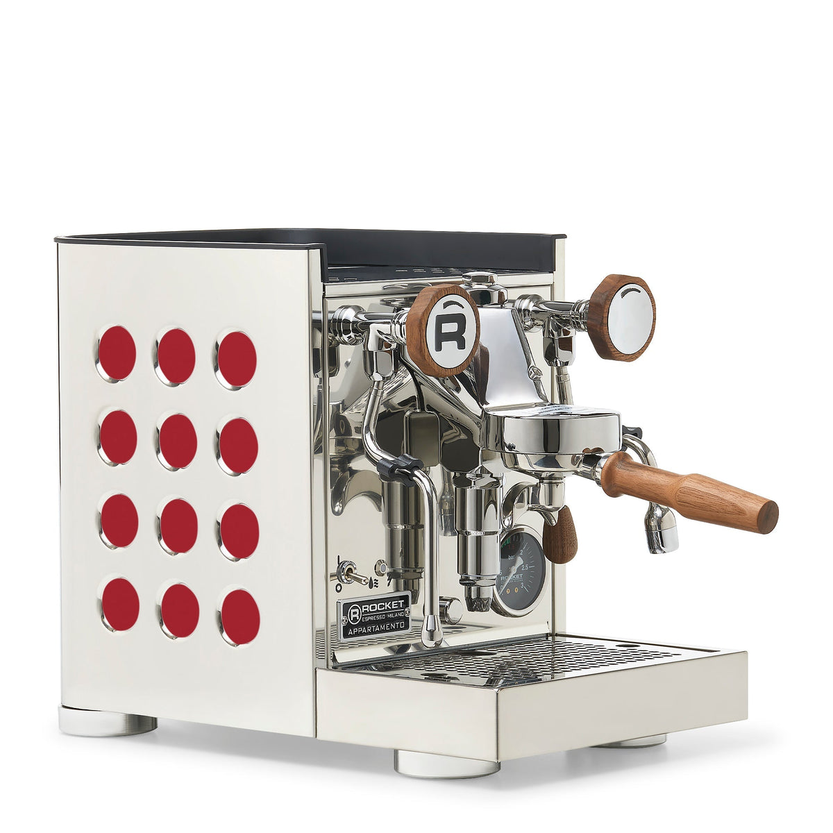 Rocket Espresso Appartamento TCA Espresso Machine - Stainless Steel with Black Stripe