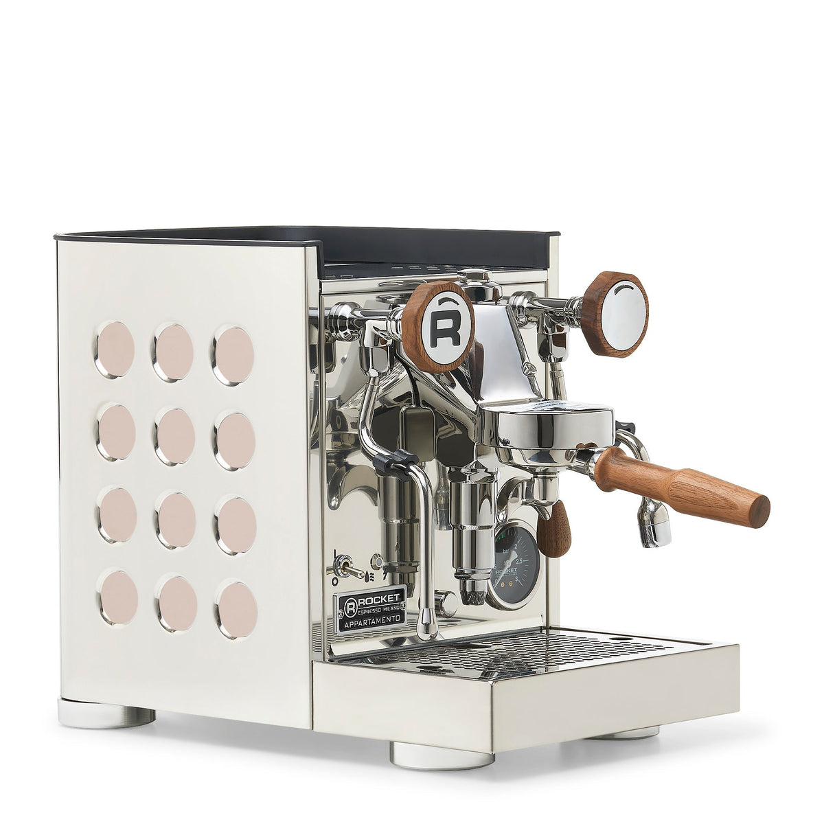 Rocket Espresso Appartamento TCA Espresso Machine - Stainless Steel with Black Stripe