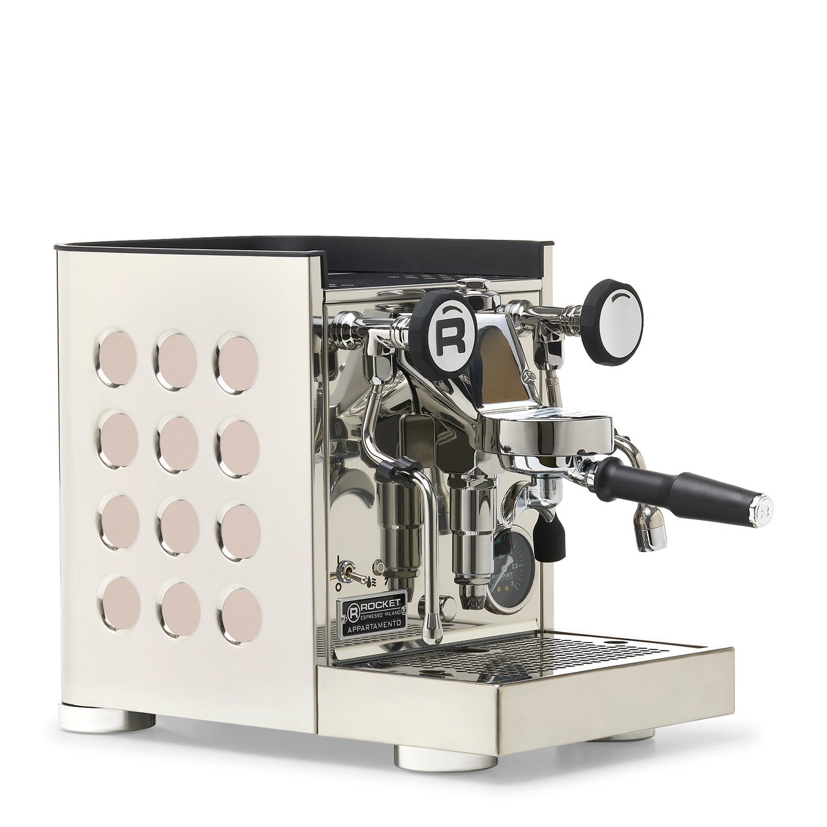 Rocket Espresso Appartamento TCA Espresso Machine - Stainless Steel with Black Stripe