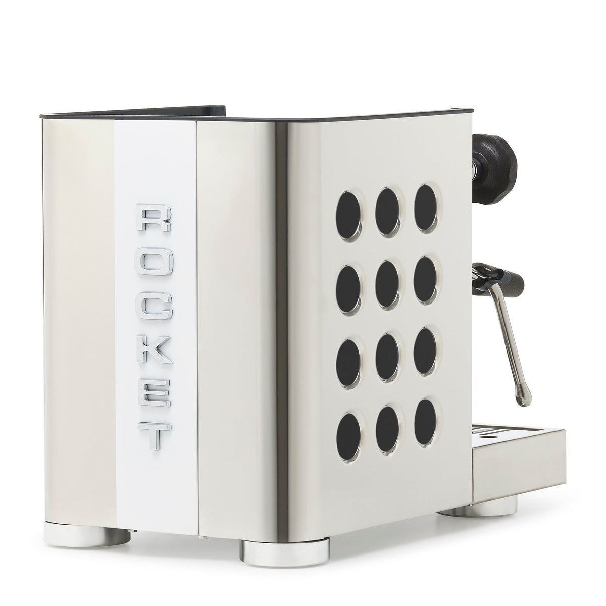 Rocket Espresso Appartamento TCA Espresso Machine - Stainless Steel with White Stripe