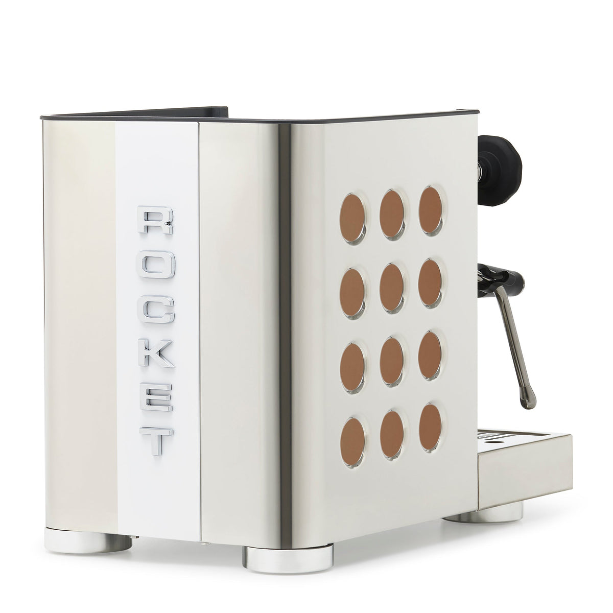 Rocket Espresso Appartamento TCA Espresso Machine - Stainless Steel with White Stripe