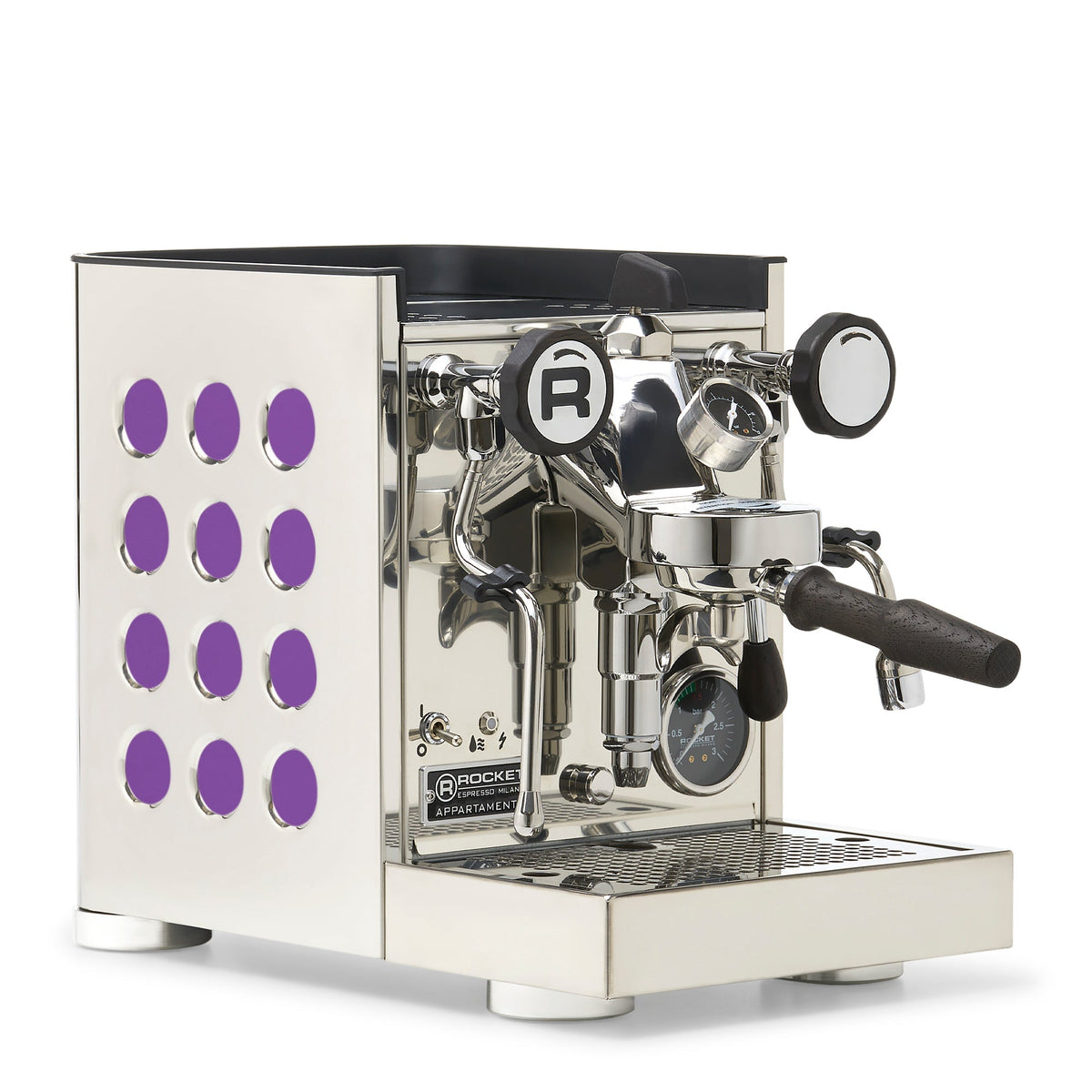 Rocket Espresso Appartamento TCA Espresso Machine - Stainless Steel with White Stripe