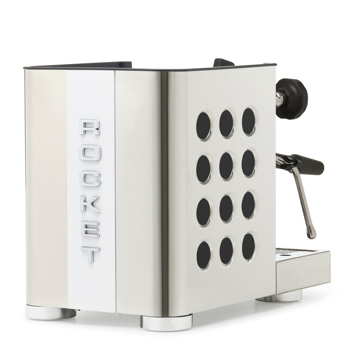 Rocket Espresso Appartamento TCA Espresso Machine - Stainless Steel with White Stripe