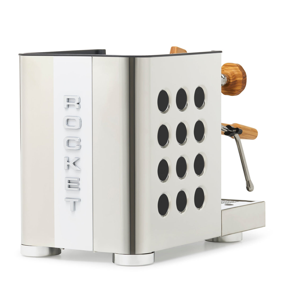 Rocket Espresso Appartamento TCA Espresso Machine - Stainless Steel with White Stripe