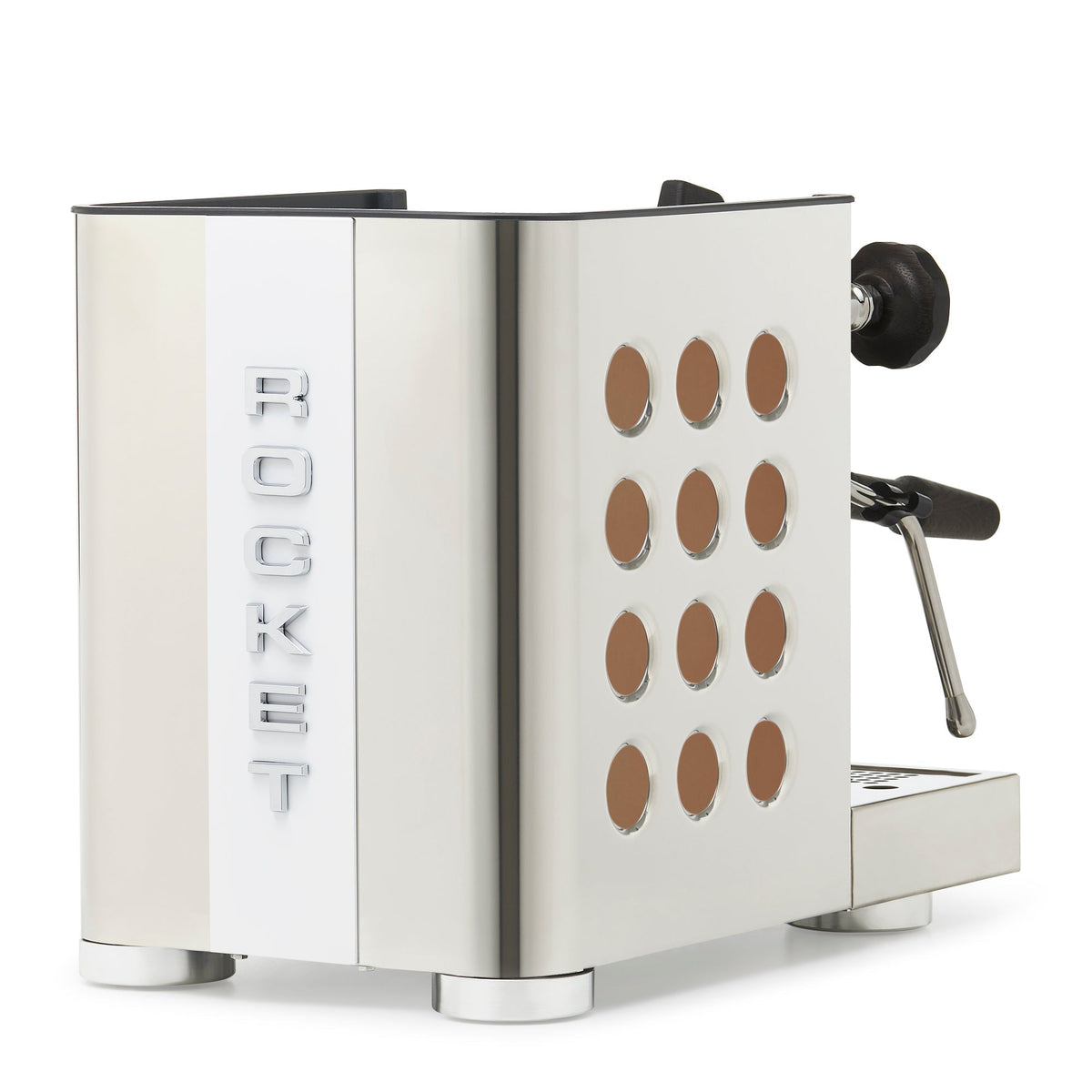 Rocket Espresso Appartamento TCA Espresso Machine - Stainless Steel with White Stripe