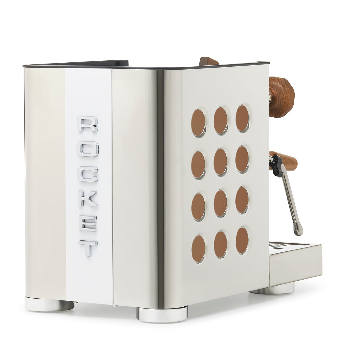 Rocket Espresso Appartamento TCA Espresso Machine - Stainless Steel with White Stripe