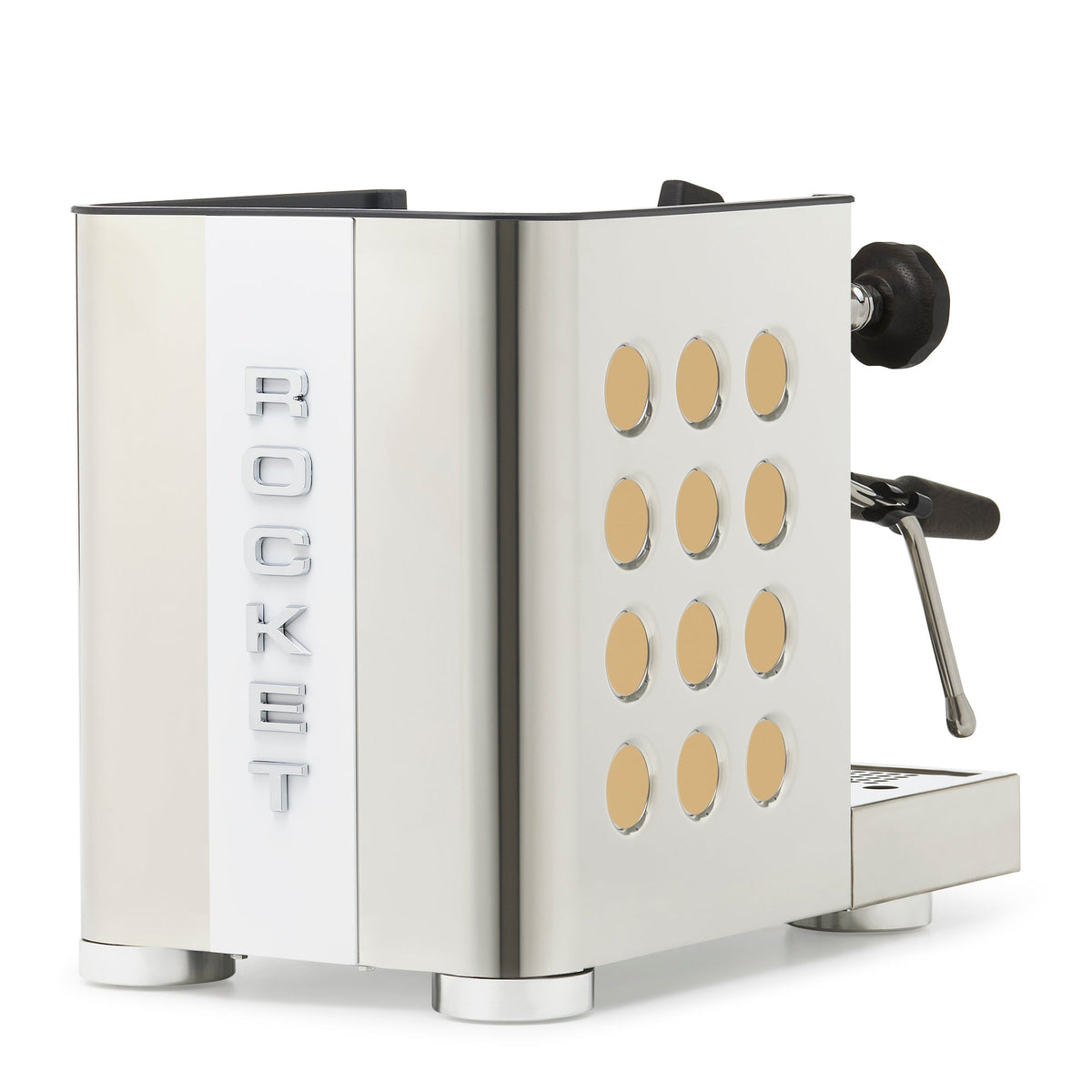Rocket Espresso Appartamento TCA Espresso Machine - Stainless Steel with White Stripe