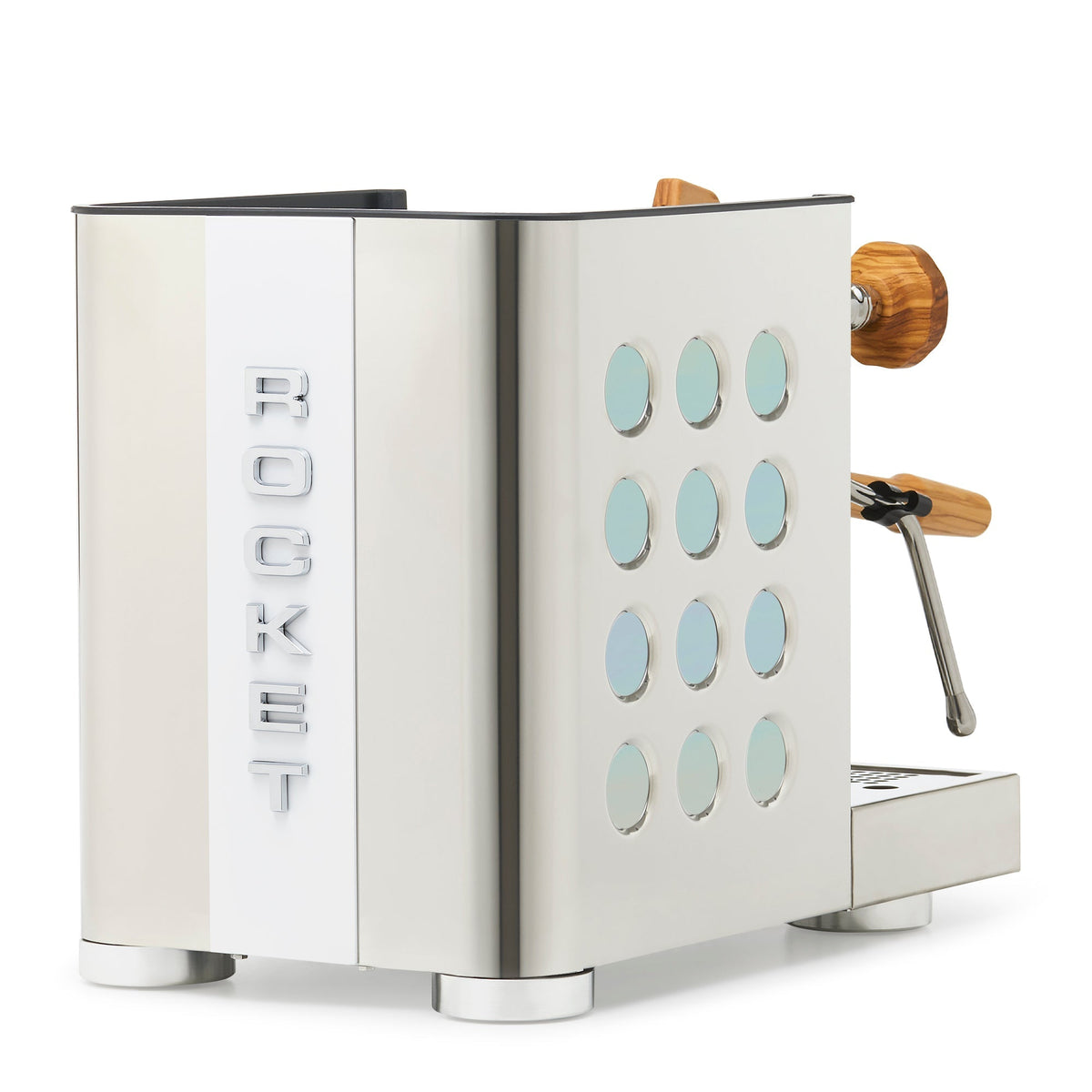 Rocket Espresso Appartamento TCA Espresso Machine - Stainless Steel with White Stripe