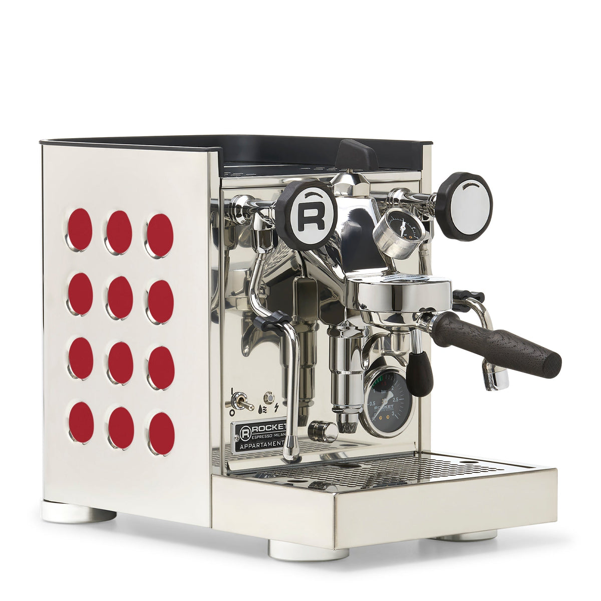 Rocket Espresso Appartamento TCA Espresso Machine - Stainless Steel with White Stripe