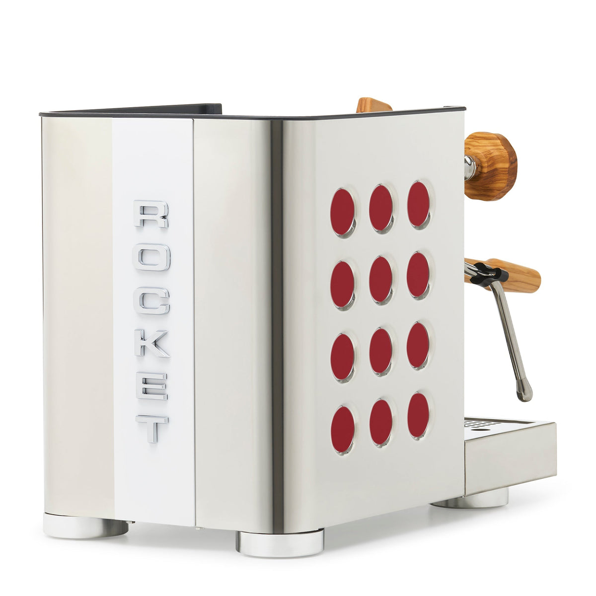 Rocket Espresso Appartamento TCA Espresso Machine - Stainless Steel with White Stripe