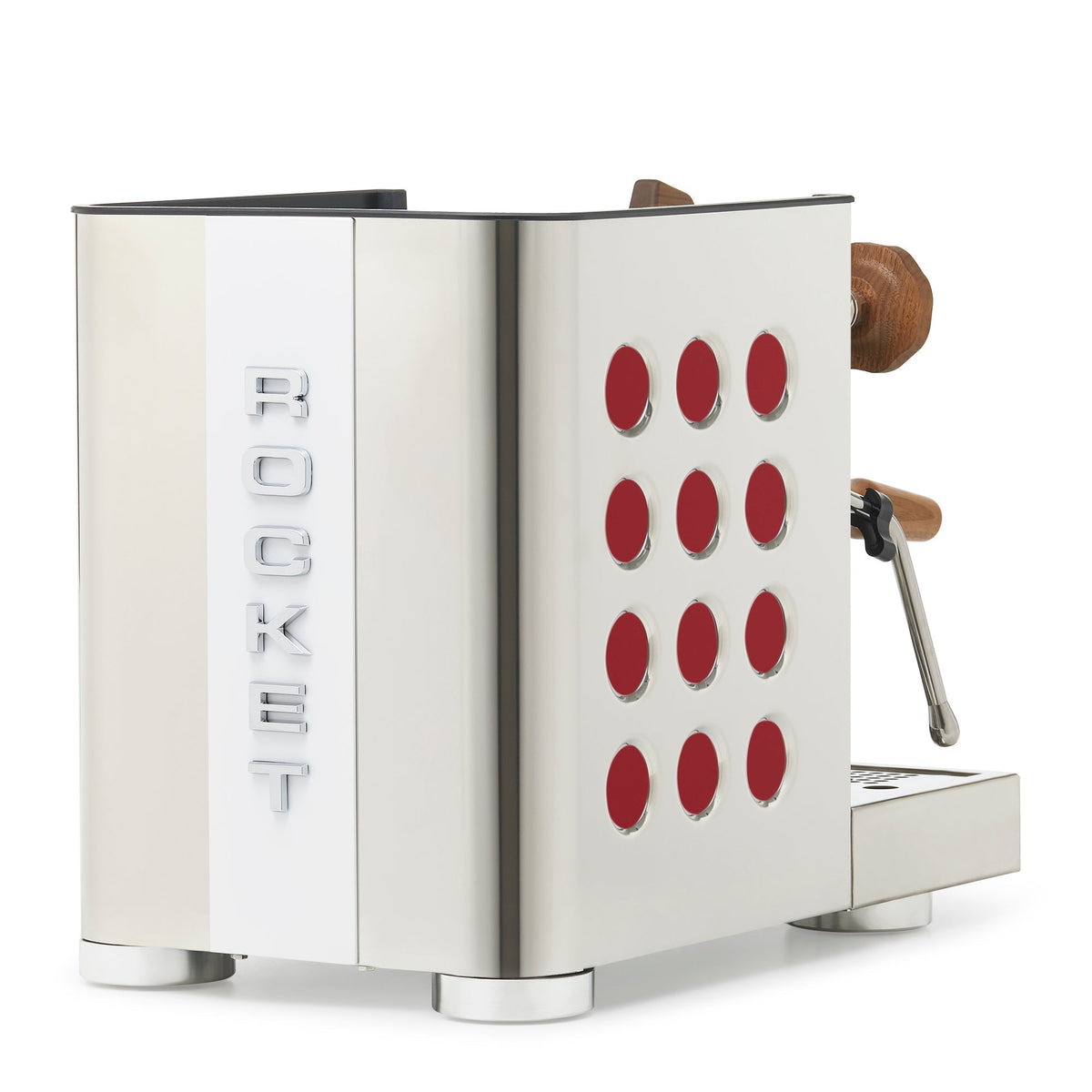 Rocket Espresso Appartamento TCA Espresso Machine - Stainless Steel with White Stripe