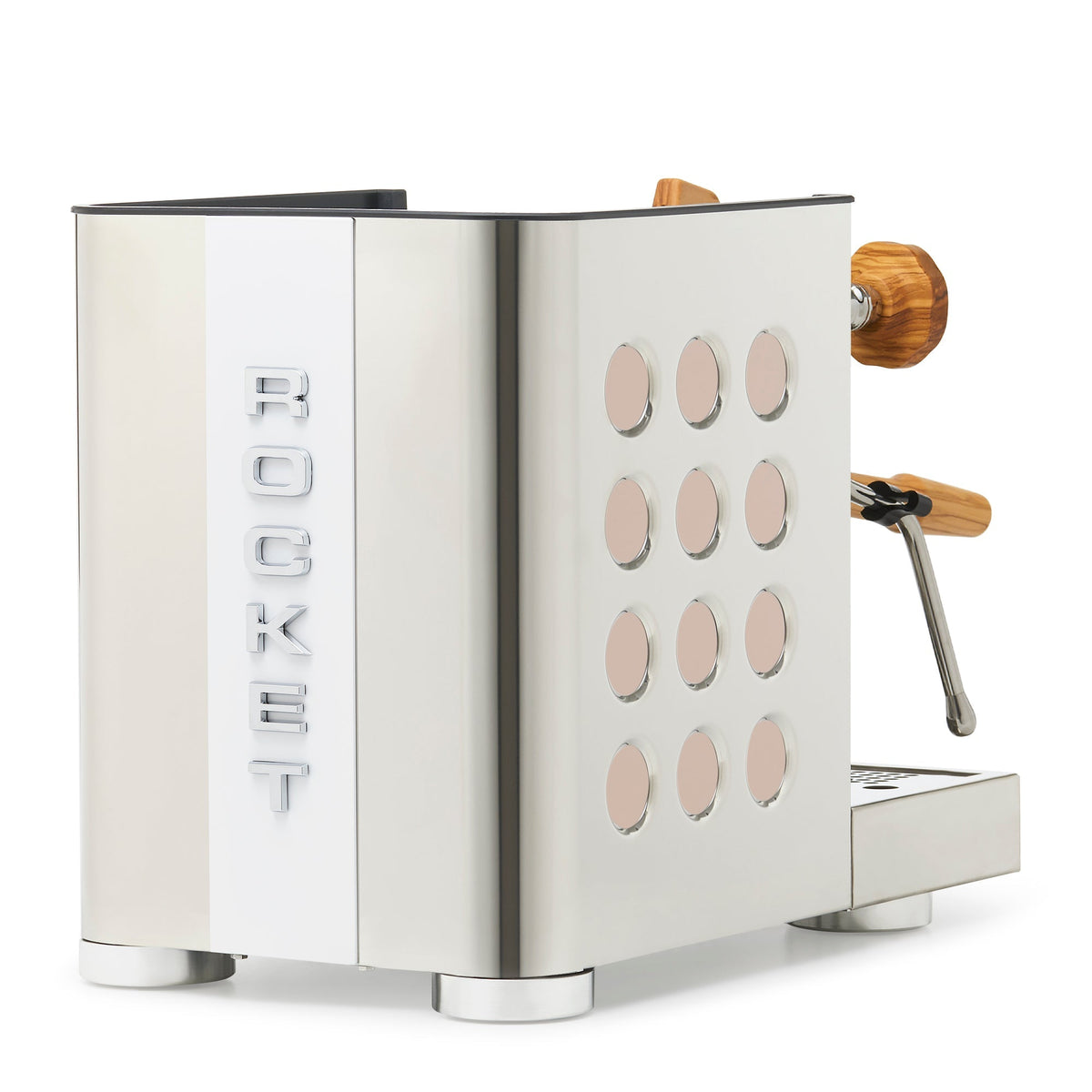 Rocket Espresso Appartamento TCA Espresso Machine - Stainless Steel with White Stripe