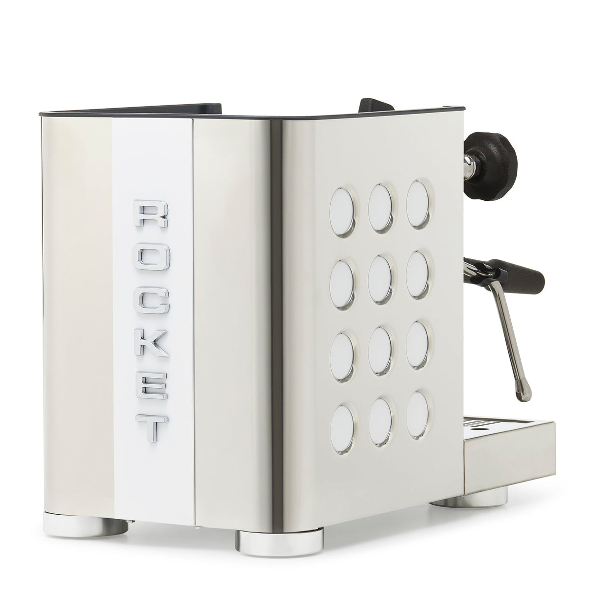 Rocket Espresso Appartamento TCA Espresso Machine - Stainless Steel with White Stripe