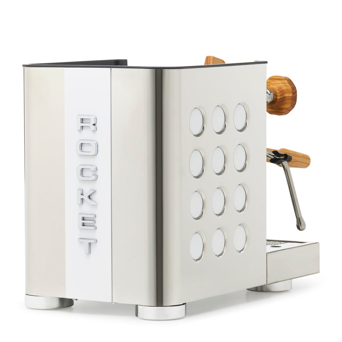 Rocket Espresso Appartamento TCA Espresso Machine - Stainless Steel with White Stripe