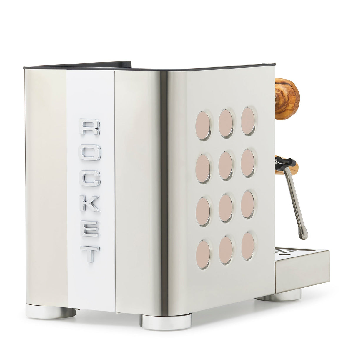 Rocket Espresso Appartamento TCA Espresso Machine - Stainless Steel with White Stripe