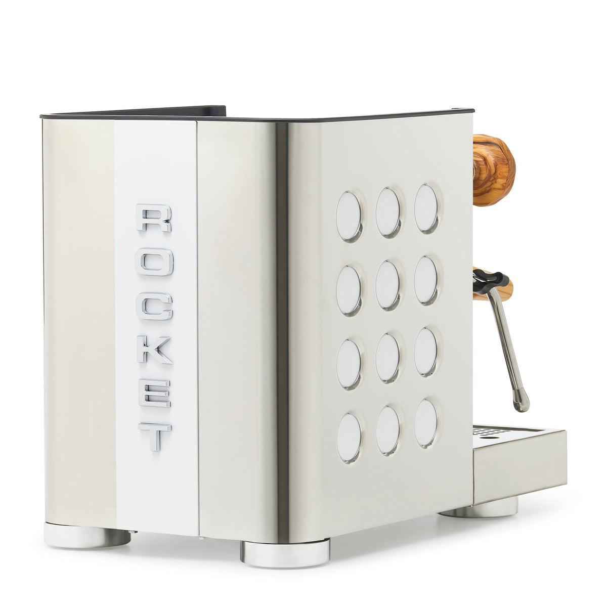 Rocket Espresso Appartamento TCA Espresso Machine - Stainless Steel with White Stripe