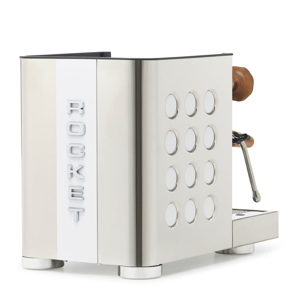 Rocket Espresso Appartamento TCA Espresso Machine - Stainless Steel with White Stripe