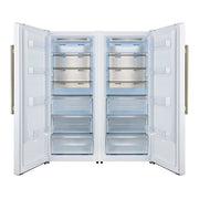 Forno Maderno 60-Inch Built-In Convertible Refrigerator/Freezer, 27.2 Cu. Ft., White, Antique Brass Handles, Grill Trim Kit (FFFFD1722-60SG-WHT)