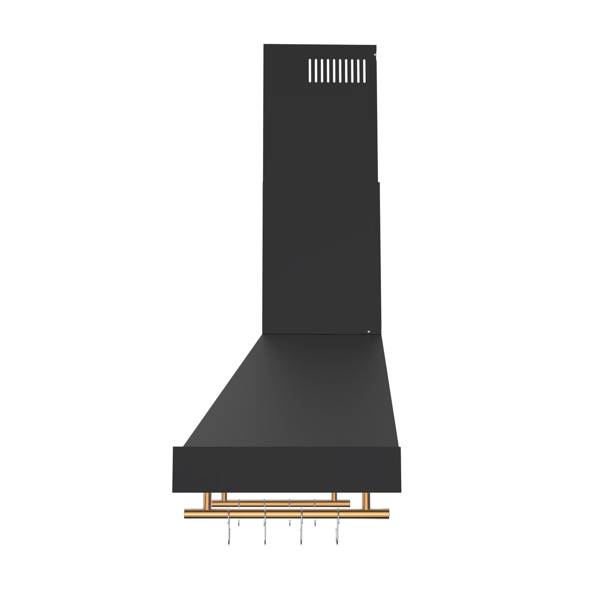 FORNO Venezia 48-Inch Wall-Mounted Range Hood, 900 CFM, Ducted, Touch Controls, LED Lighting, Black with Antique Brass Accents (FRHWM5503-48BLK)