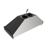 FORNO Venezia 48-Inch Wall-Mounted Range Hood, 900 CFM, Ducted, Touch Controls, LED Lighting, Black with Antique Brass Accents (FRHWM5503-48BLK)